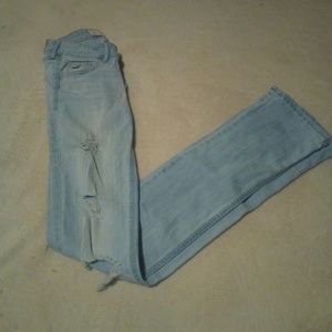Very distressed, low rise Hollister jeans